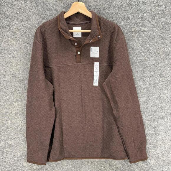 Sonoma Other - New Sonoma Sweater Pullover Men XL Brown The Supersoft Quarter-Snap Fleece Knit